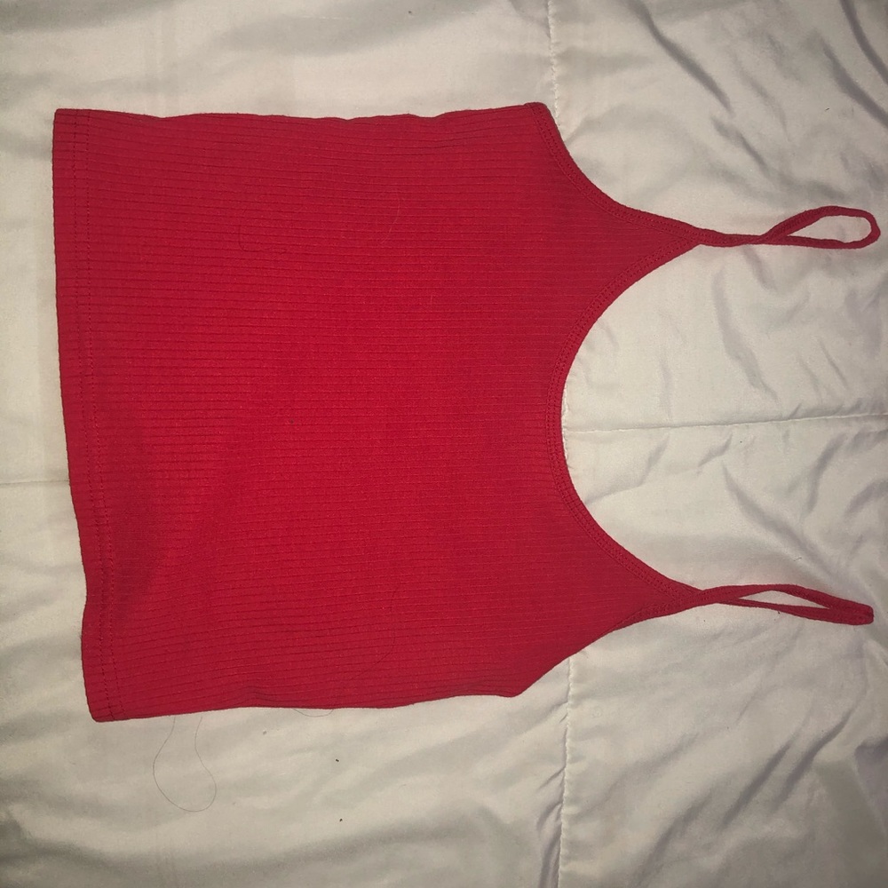 Pacsun ribbed red cropped cami/tank top